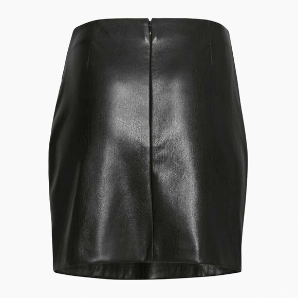 Aritzia Wilfred High-waisted Black Angie Vegan Leather Mini Wrap Skirt | Size 0 - Picture 5 of 6